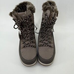 Chooka Belltown Mid Faux Fur Insulated Waterproof Winter Boots Taupe Women 8